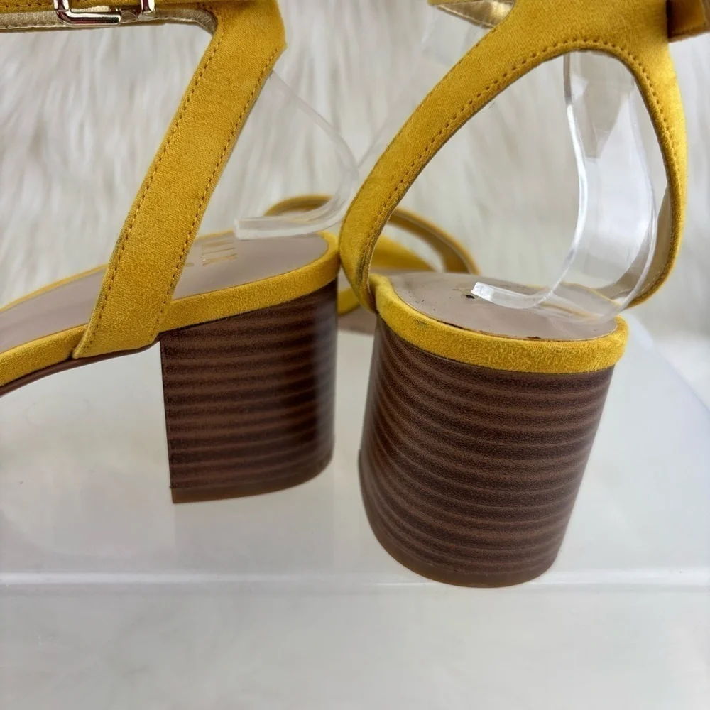 MIX NO.6 SUEDE HEELS SANDALS SIZE 8.5 WOMAN YELLOW COLOR